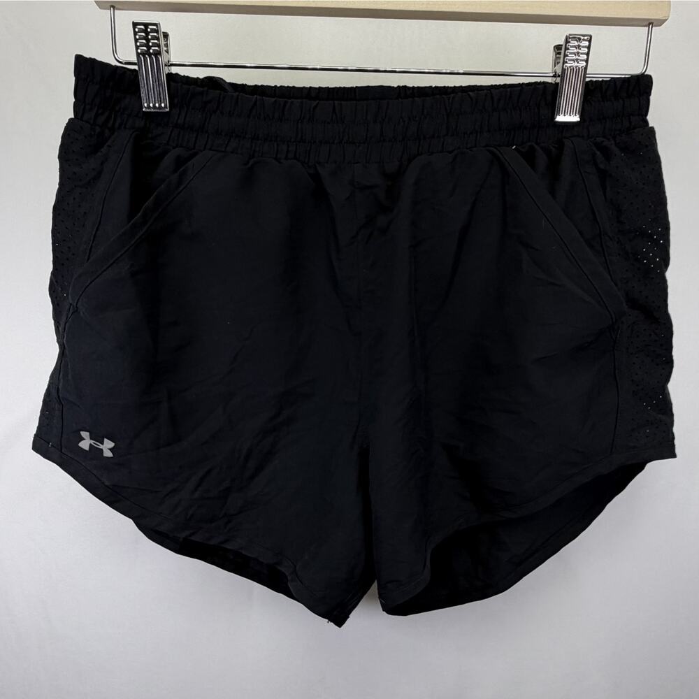 Under Armour HeatGear Women's Black Athletic Shorts Running Gym Training Size S